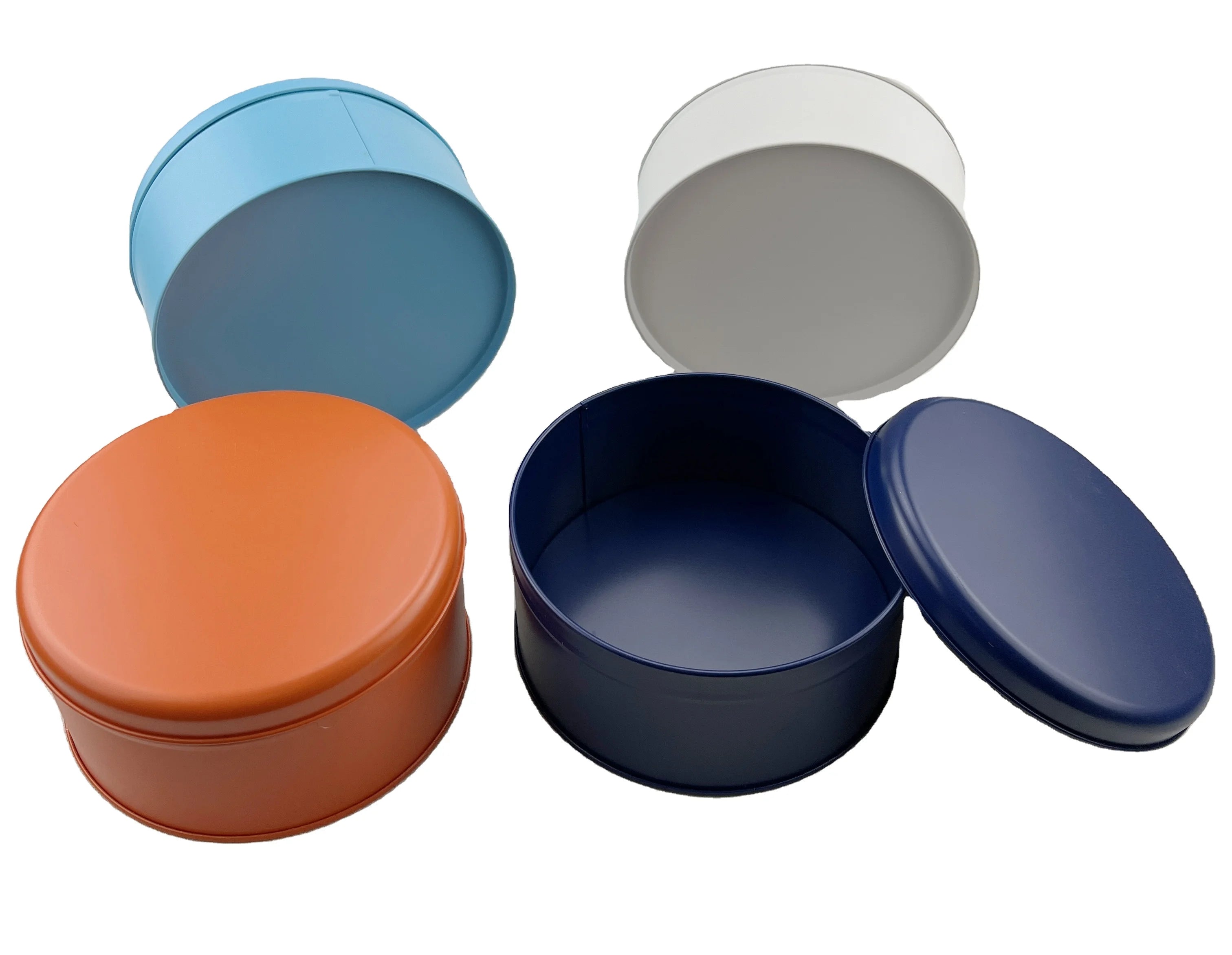 135 Dia X 70 (H) mm  Round Metal Tin Box With Open Lid for Packing Foodtoolsaccessoriescosmeticscandies
