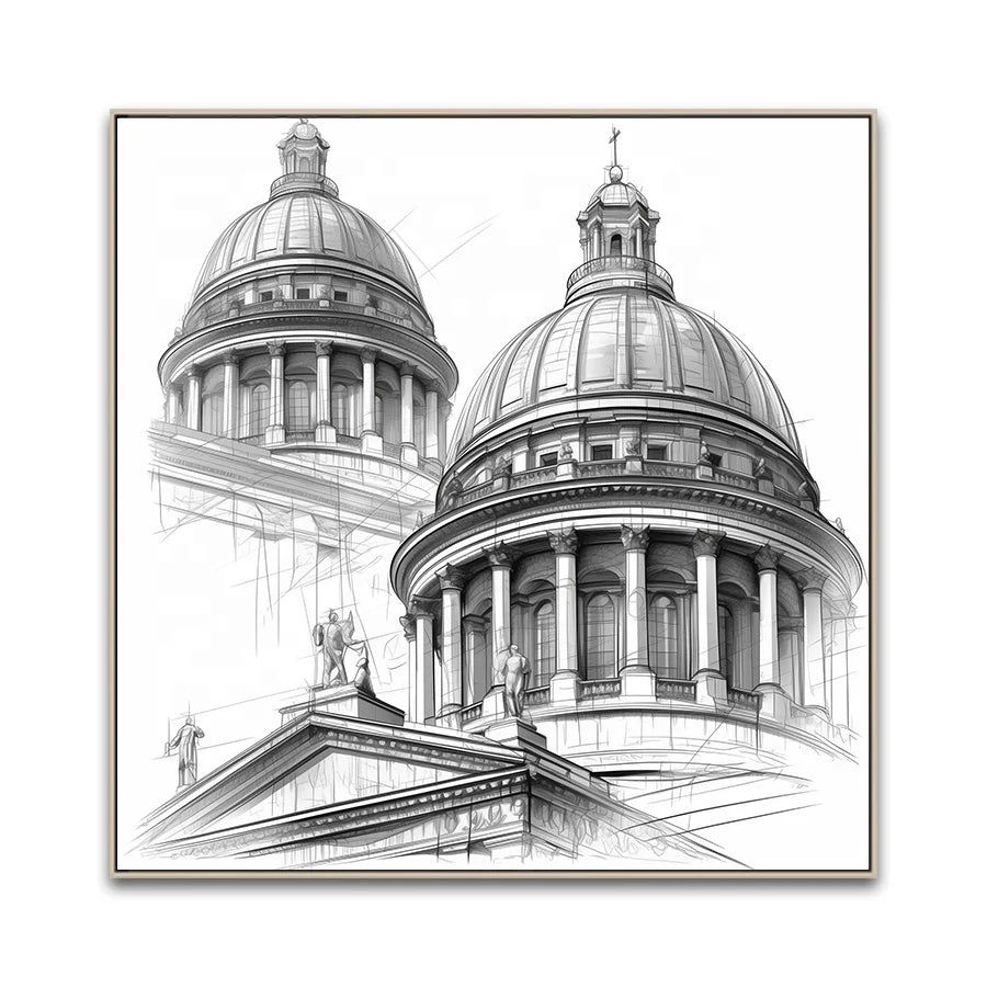 Wholesale Modern Hot Selling Line Drawing Arab Contractors Gothic Style Canvas Wall Art Prints SOA Arts for Hotel Projects