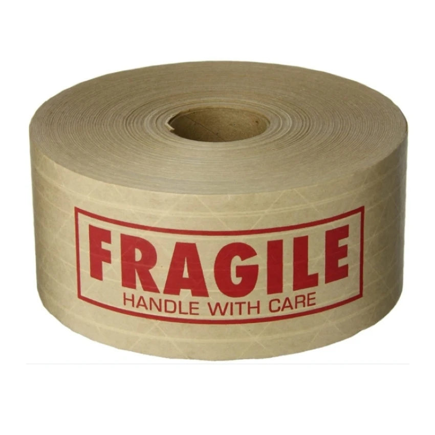 Custom Logo Biodegradable Kraft Paper Tape Water-Activated Acrylic Gummed Brown Tape with Single Sided Adhesive Pack