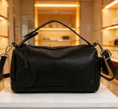 New Summer Women's Luxury Boston Pillow Top Crossbody Bag with Zipper Closure