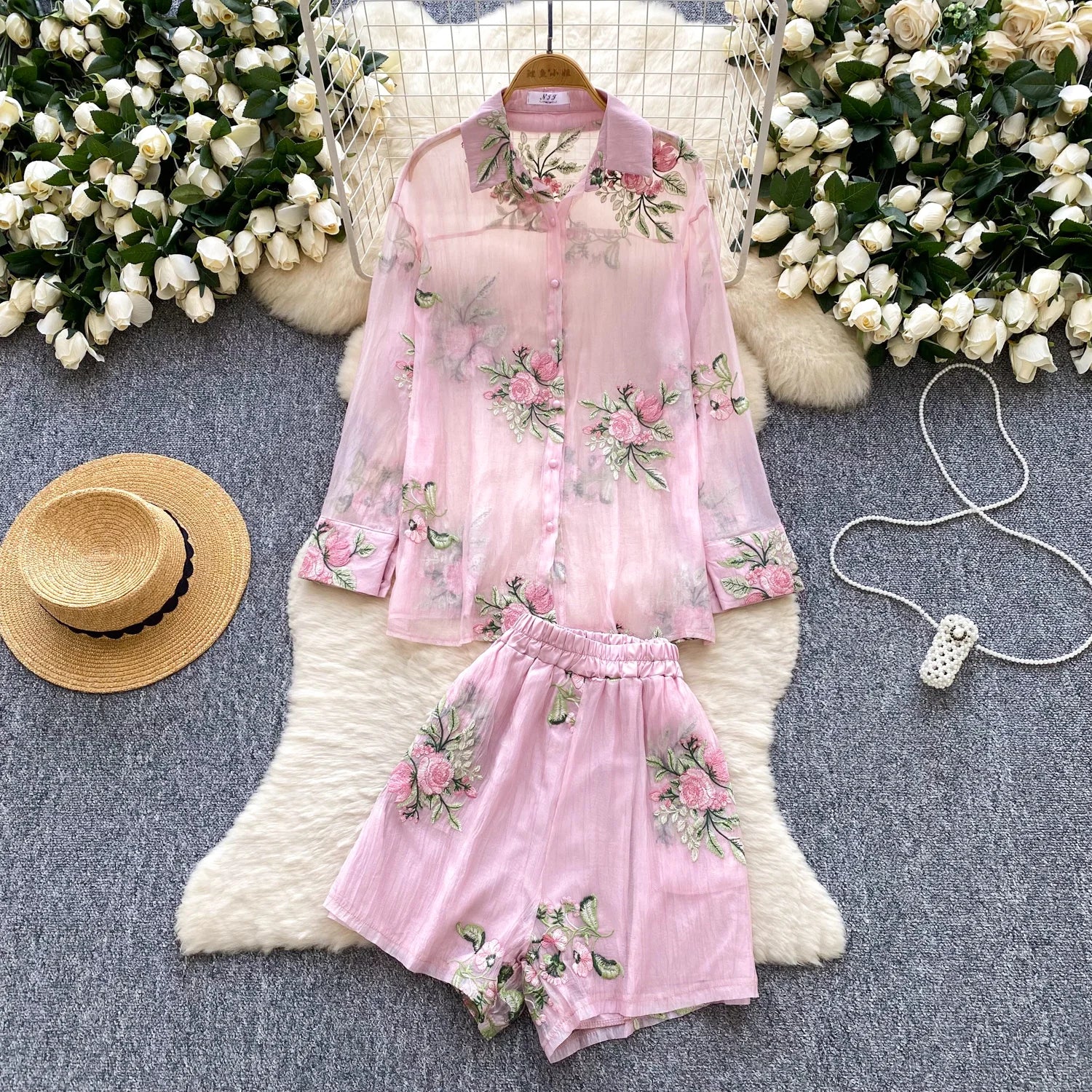 Summer Casual 2 Piece Set for Women Top And High Waist Shorts Set American Clothing Wholesale