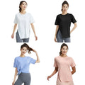China Bangladesh Factory Price OEM Customized Logo Embroidery Loose Fit Yoga Training Women T Shirt MegaBDM