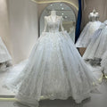 Jancember DW0044 Classic V-neck Formal Crystal Puffy Wedding Dresses for Girls MegaBDM