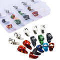 15 Pcs Stainless Steel Celluloid Thumb Picks Finger Picks Guitar Picks with 15 Grid Case Storage Box MegaBDM
