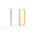 ATTA New Arrivals 925 Sterling Silver Moissanite Diamond Inside Out Rectangle Hoop Earrings Round Brilliant Diamond Earrings