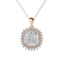 2023 Wholesale Fine Women Jewelry Ice Crushed Cubic Zirconia Sterling Silver 925 Sunflower Pendant Necklace Destiny Jewellery