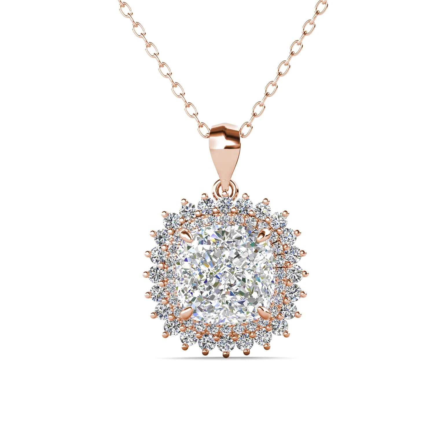 2023 Wholesale Fine Women Jewelry Ice Crushed Cubic Zirconia Sterling Silver 925 Sunflower Pendant Necklace Destiny Jewellery