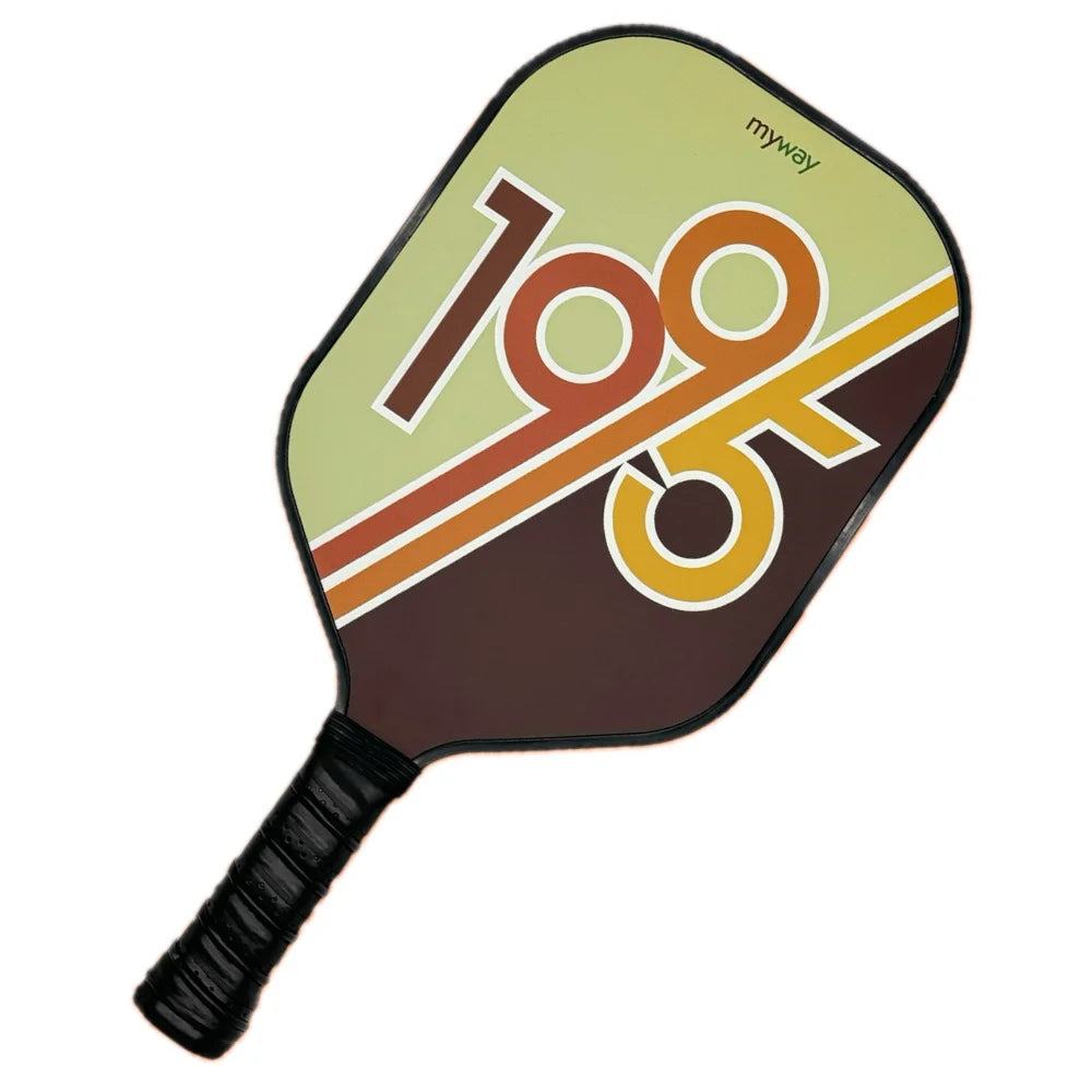 Set of 2 Multicolor Pattern Fiberglass Pickleball Paddles with 4 Squash Balls and Portable Bag