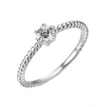 Environmental Friendly Moissanite Diamond Simple Minimalist 925 Sterling Silver Engagement Ring for Girl Destiny Jewellery