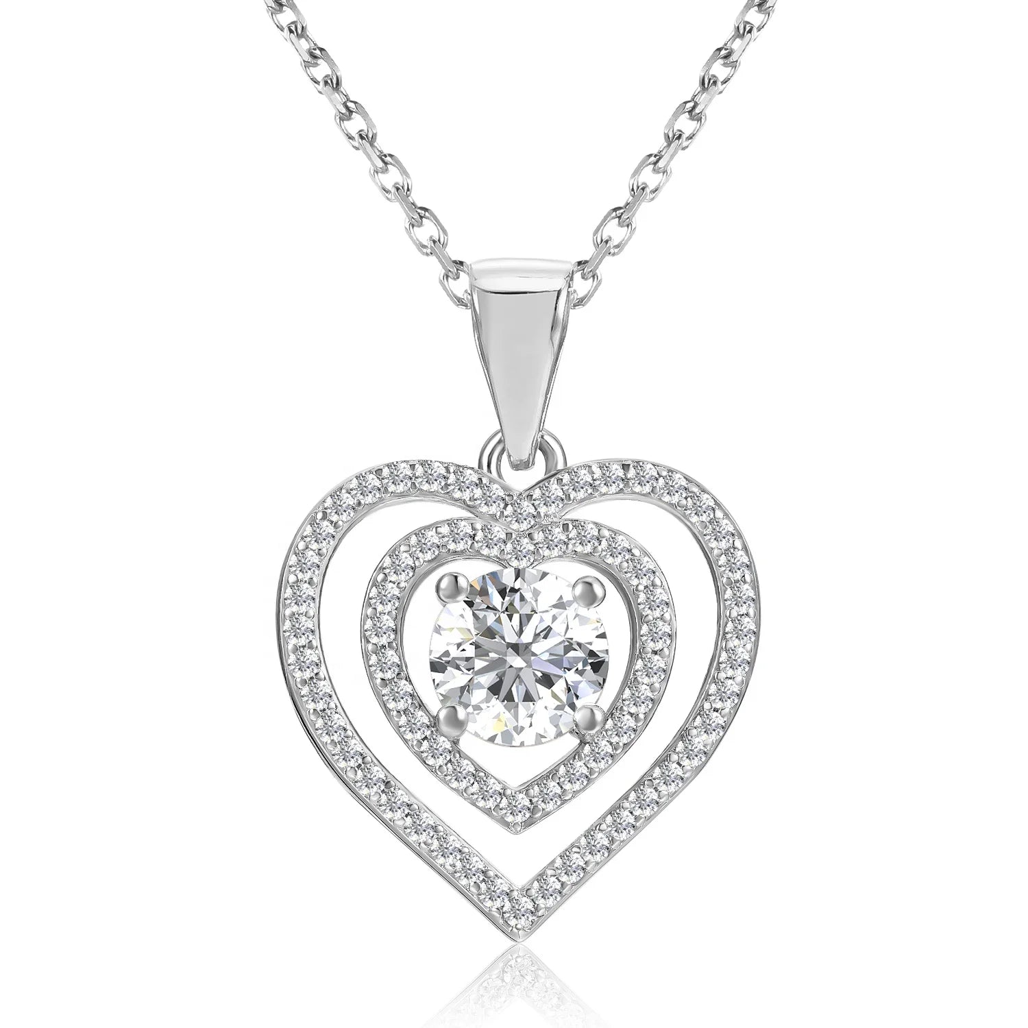 Innovative Formulated GRA Moissanite Diamond Women Jewelry 925 Sterling Silver Heart Pendant Necklace Destiny Jewellery