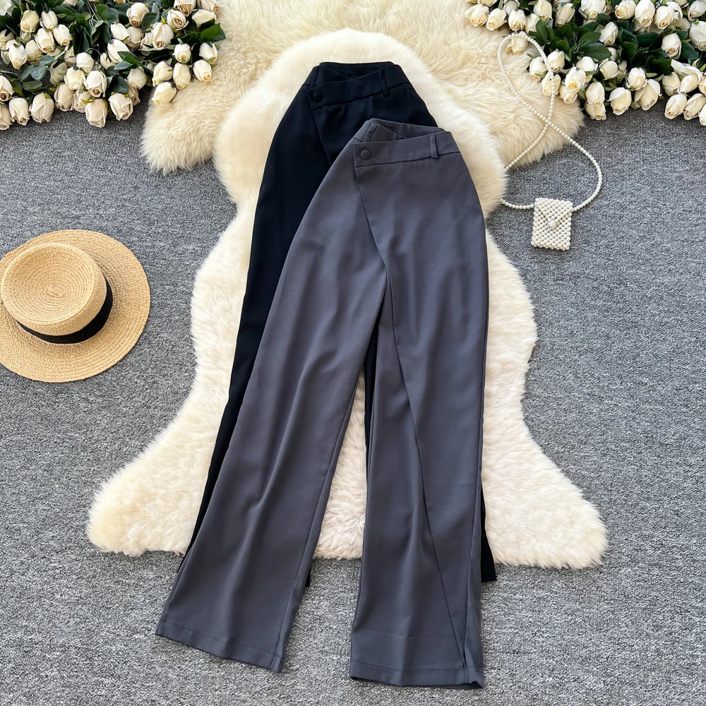 2025 Autumn Casual Wide Leg Long Pants Women Print High Waist Trousers Girls Outdoor Pants Wholesale