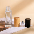 Think Wall 3ml 5ml 10ml 15ml Square Glass Roller on Bottle with Wooden Cap for Essential Oils&Skin Care MegaBDM