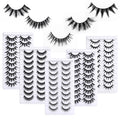 10 Pairs 3D Thick Voluminous Synthetic Fiber Hard-Wool False Eyelashes Reusable Little Devil Cross-Border Eyelashes Mixed MegaBDM