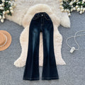 Spring Vintage Jeans Women Print WASHED High Waist Denim Pants Girls Outdoor Pants Wholesale