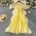 Summer Beach Asymmetric Tunic Casual Midi Dress For Women Empire 3D Lace Dress