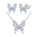 Classic Moissanite Butterfly Heart Necklace 925 Silver VVS Moissanite Diamond Ear Stud for Women