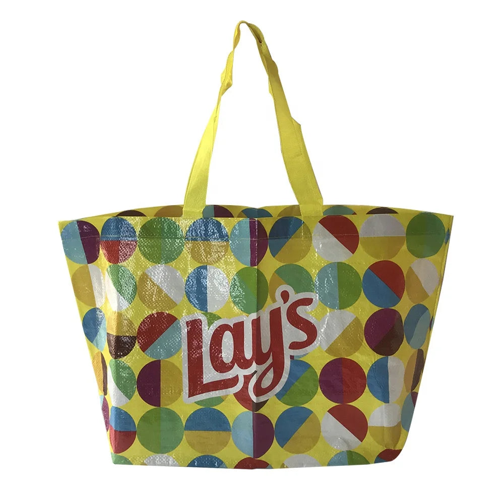 Custom Logo Wholesale Recyclable Waterproof Laminated Plastic Polypropylene PP Woven Shopping Tote Bag