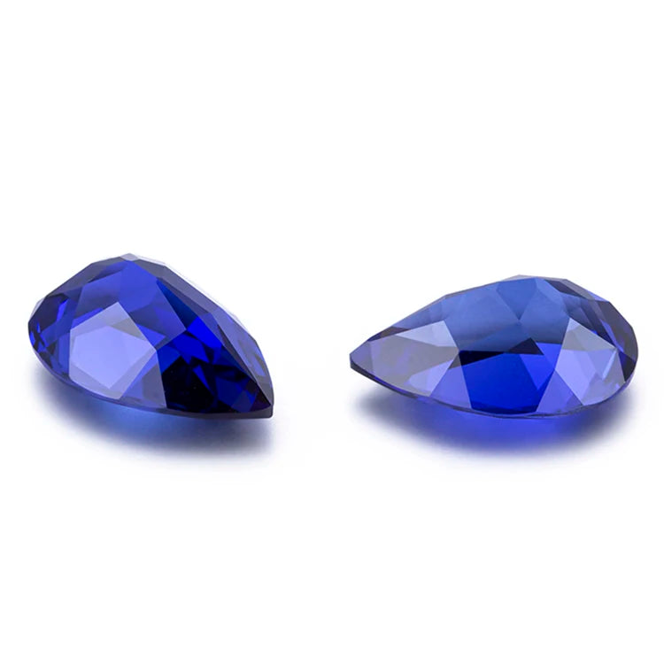 Royal Blue Sapphire Lab Grown Gemstones in Stock Best Loose Sapphire Pear Shape Lab Created Sapphire for Jewellery Accessories