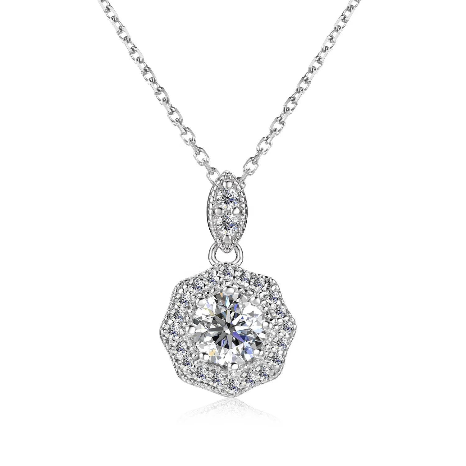 Wholesale GRA Lab Grown Moissanite Diamond Women Jewelry Nickel Free Hypoallergenic Silver Pendant Necklace Destiny Jewellery