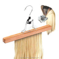 Astrid Custom Logo 30 cm Space Saving Wood Single Tier Hair Extension Hanger for Salon Wardrobe & Garage Display