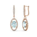 Natural Colored Gemstone 925 Silver Blue Topaz Dangle Drop Luxury Bridal Earrings Fine Jewelry for Women Destiny Jewellery