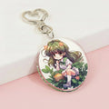 Custom Bulk Promotional Plastic Acrylic Clear Glitter Epoxy Anime Charm Keychain MegaBDM