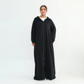 Loriya 2026 New Islamic Clothing Muslim Women Zipper Open Abaya Robe Solid Color Arab Dubai Sports Sweatshirt Hoodied Abaya