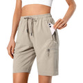 Women's High Waist Quick Dry Athletic Shorts with Zipper Pockets Water Resistant Lightweight for Camping Travel Golf Hiking Golf