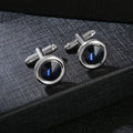 Popular Modern Design Wholesale Cheap Alloy Cufflink Merchandise Round Sapphire Men's Cuff Links Swank Cufflinks Value