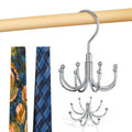 8 Hooks Stainless Steel Chrome Plated Durable Merchandise Rotating Tie Necktie Belt Display Hanger for Retailer Outlets Fashion