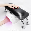 Black Stainless Steel & PU Leather Adjustable Height Nail Art Hand Rest Pillow Cushion for Manicure Salon