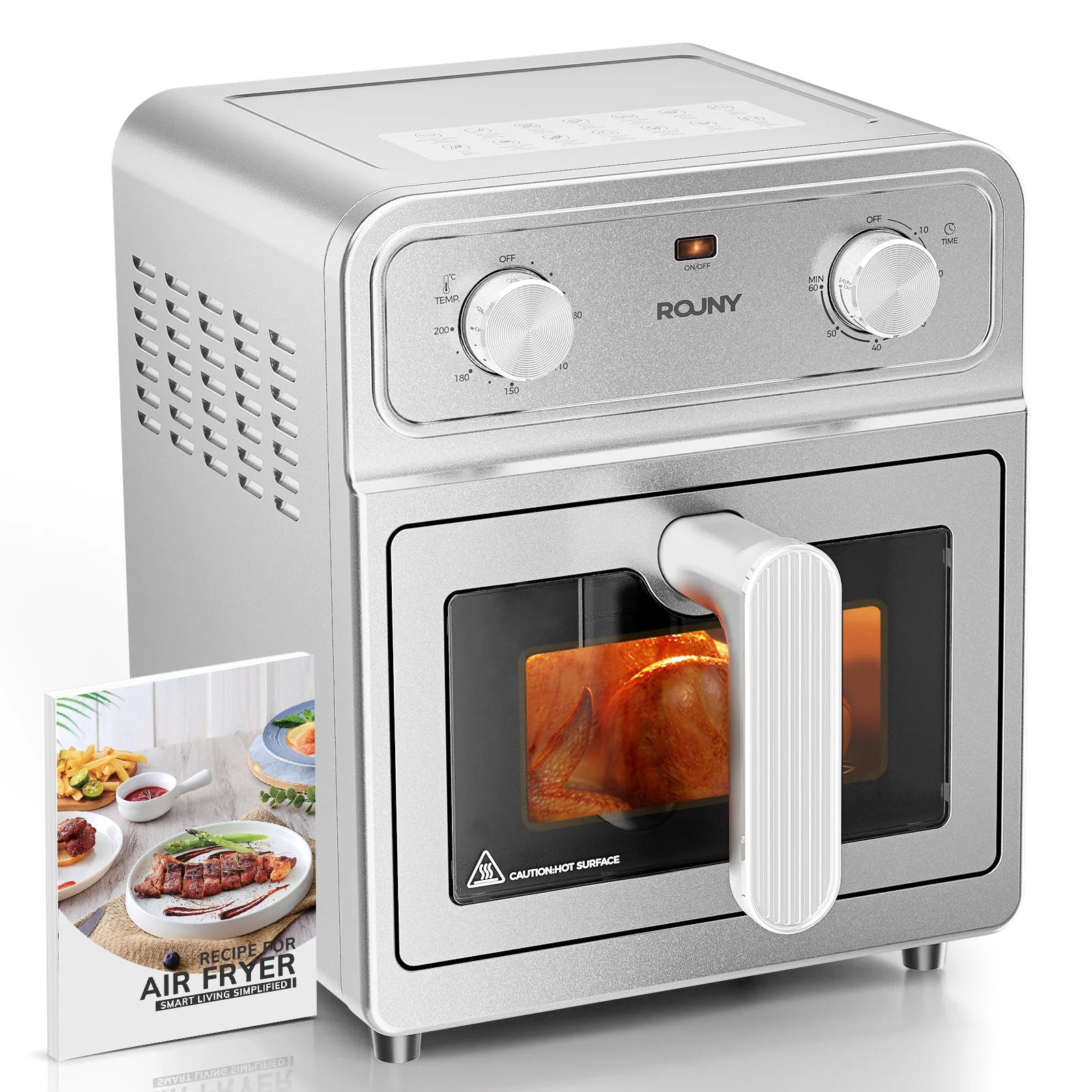 2026 New Healthy All-Metal Air Fryer 6L 1700W View Window 304 Stainless Steel No-Coating Multifunctional Air Fryer