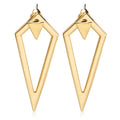 SC Hot Selling Lozenge Dangler Earrings Women Minimalist Simple Shape Gold Plated Earrings Rear Mounted Triangle Stud Earrings