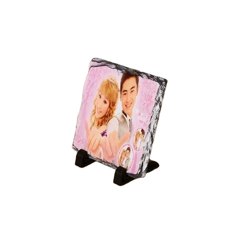 6 Inches Custom Sublimation Blanks Square Photo Slate Rocks for Home Hotel Decor Use