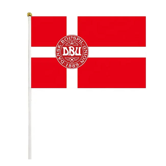 Danish Football Team Double-Sided Car Flag Sticker American and Danish Stand for Puerto Rico Window Promotional Banners