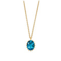 Milskye London 18K Gold  Blue Topaz Drop Ruby Pendant Necklace