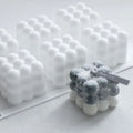 Kitchen Bakeware Silicone Square Bubble Dessert Mold 6/15 Cavities 3D  Lattice Baking Mousse Cake Mold