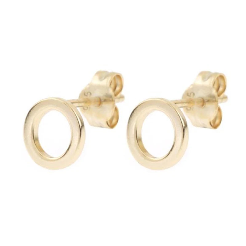 ROXI Simple Round Earrings S925 Sterling Silver Fashion Geometric Stud Earrings