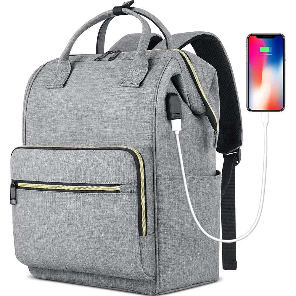 Laptop Backpack with USB Charging Port Anti-theft Water Resistant Travel Bag for 15.6 Inch Laptop Daily Commute