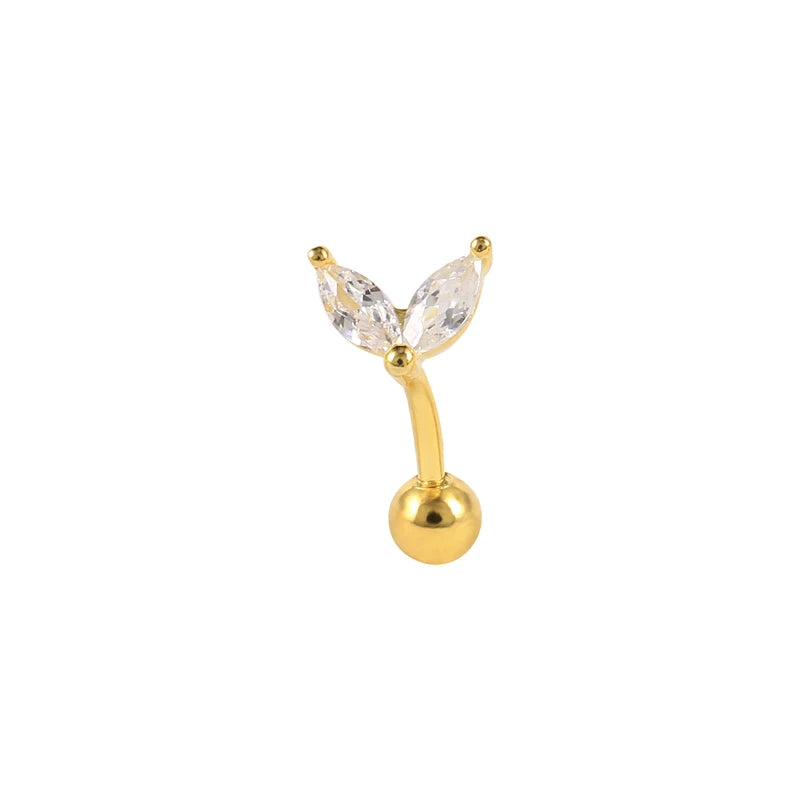 ROXI 18k Gold 925 Sterling Silver Rhombus Zircon Cartilage Piercing Earrings for Women