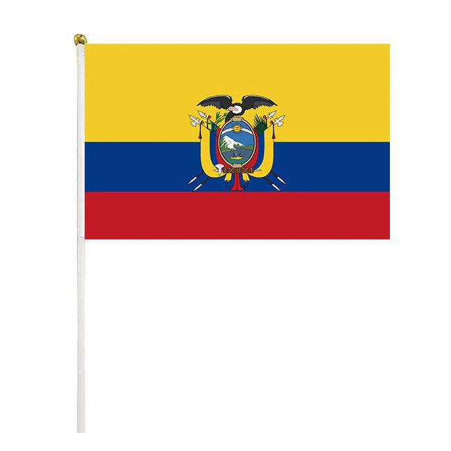 Custom 12*18inch Uk England Hand Waving Flag Hand Held American Flag Custom Ecuador Mini Hand Flag