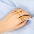 HOVANCI Stainless Steel Rings Women Trendy 12 Ball Simple Open Gold 18k Wedding Minimalist Rings