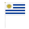 100% Polyester Custom Mini Hand Pole Flag Custom Size for Featuring Digital Printing Poland Russia Brazil Uruguay Hand Flag