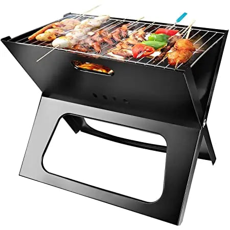Folding Notebook Charcoal Barbeque Grill Portable X BBQ Grill Collapsible BBQ Grill