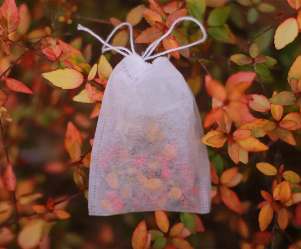 Hot and New Fashion Biodegradable Empty Pyramid Bath Tea BagWith Draw Strings Easy to Carry