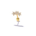 ROXI Fashion All-match S925 Sterling Silver Snowflake Zircon Fashion Pierced Ear Buckle Earrings