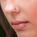 Simple Classical Cute 925 Sterling Silver 18K Gold Plated Nose Piercing Jewelry Trendy Double Hoop Single Nose Rings Gift