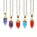 Wholesale Natural Stone Crystals Necklace Amethyst Point Stick Crytal Quartz Gemstone  NECKLACES Jewelry Making