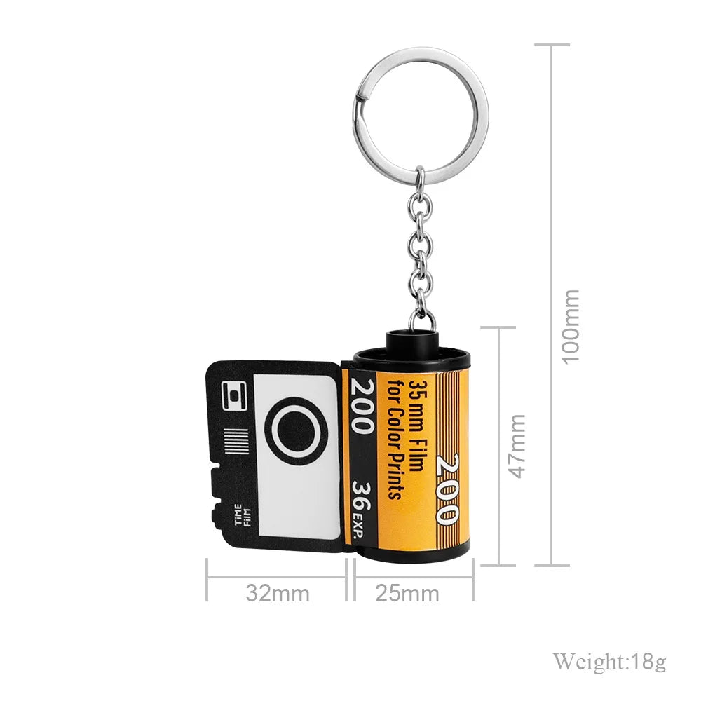 Personalized Keychains With Picture Colorful Custom Camera Film Roll Ring Keychain for Mother's Day Gift