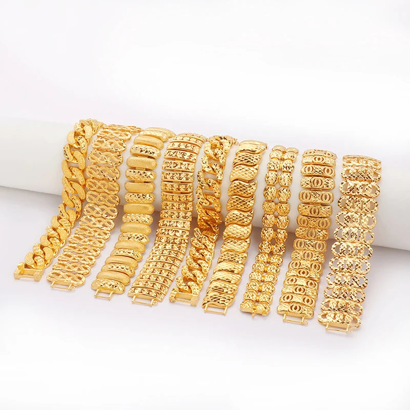 24k Gold Plated Wholesale Bracelet Jewelry Style Custom Gold Bracelet Gold Plated Men Bracelets & Bangles